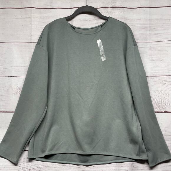 Uniqlo Gray Long Sleeve Top Shirt Size L - Picture 1 of 10